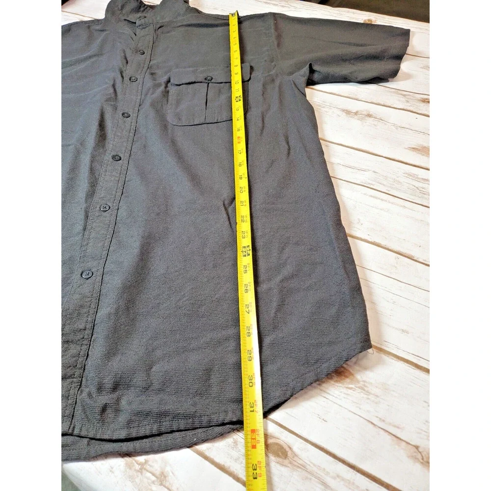 The North Face Shirt Mens XL Short Sleeve Hiking Button Down Nylon Brown Outdoor